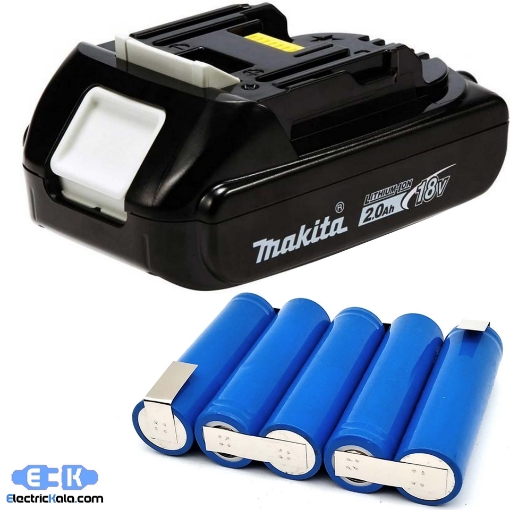 تعویض باتری دریل شارژی ماکیتا 18 ولت 2000 میلی آمپر مدل Makita 18v 2000mAh 