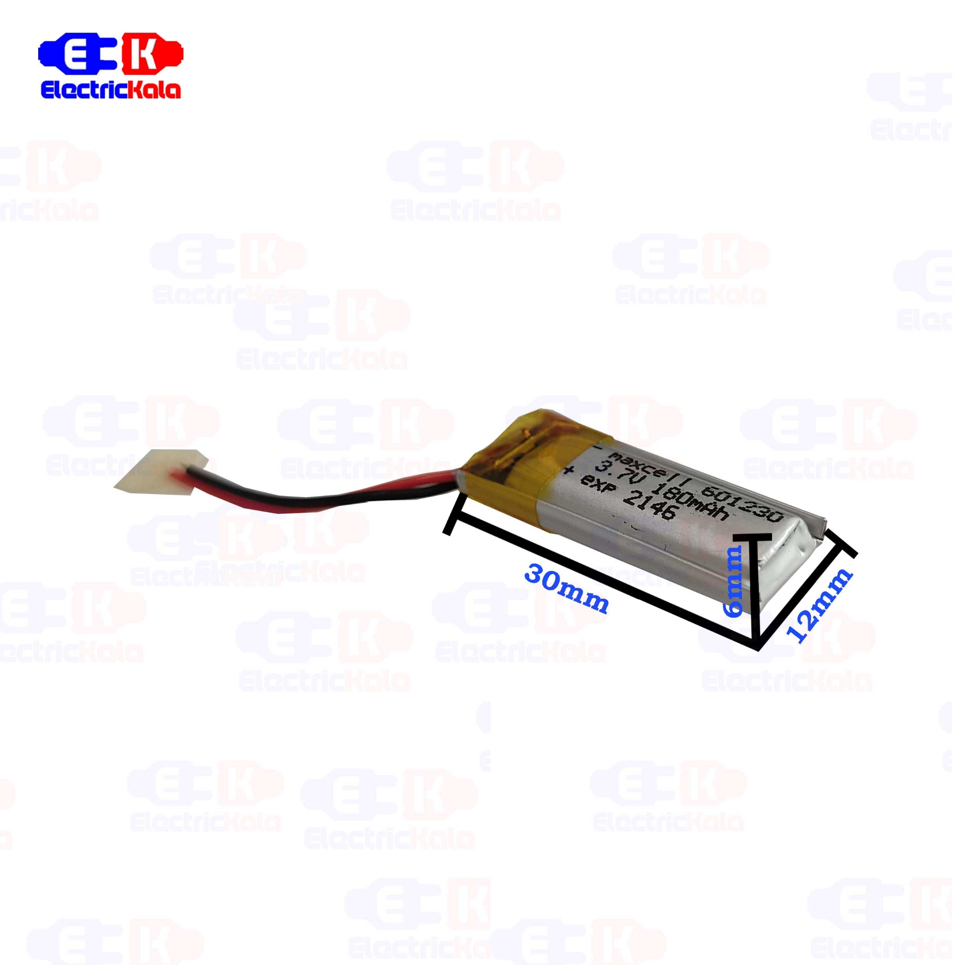 باتری لیتیوم پلیمر 3.7 ولت 180میلی آمپر LiPo-MX-601230-300mAh|فروشگاه ...