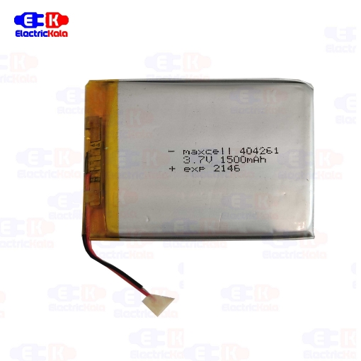 باتری لیتیوم پلیمر  3.7 ولت 1500میلی آمپر  LiPo-MX-404261-1500mAh