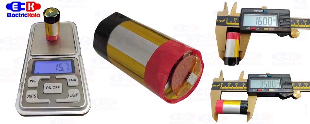 باتری لیتیوم پلیمر ویپ سیگار الکترونیکی  3.7 ولتی و 900 میلی آمپر  LiPo MX 16350 900mAh
